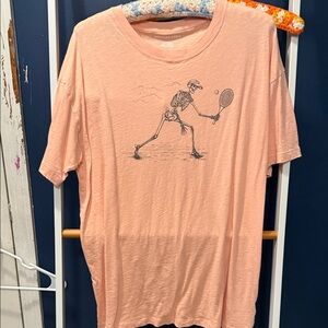 American Eagle Outfitters Coral Skeleton Tennis Tee